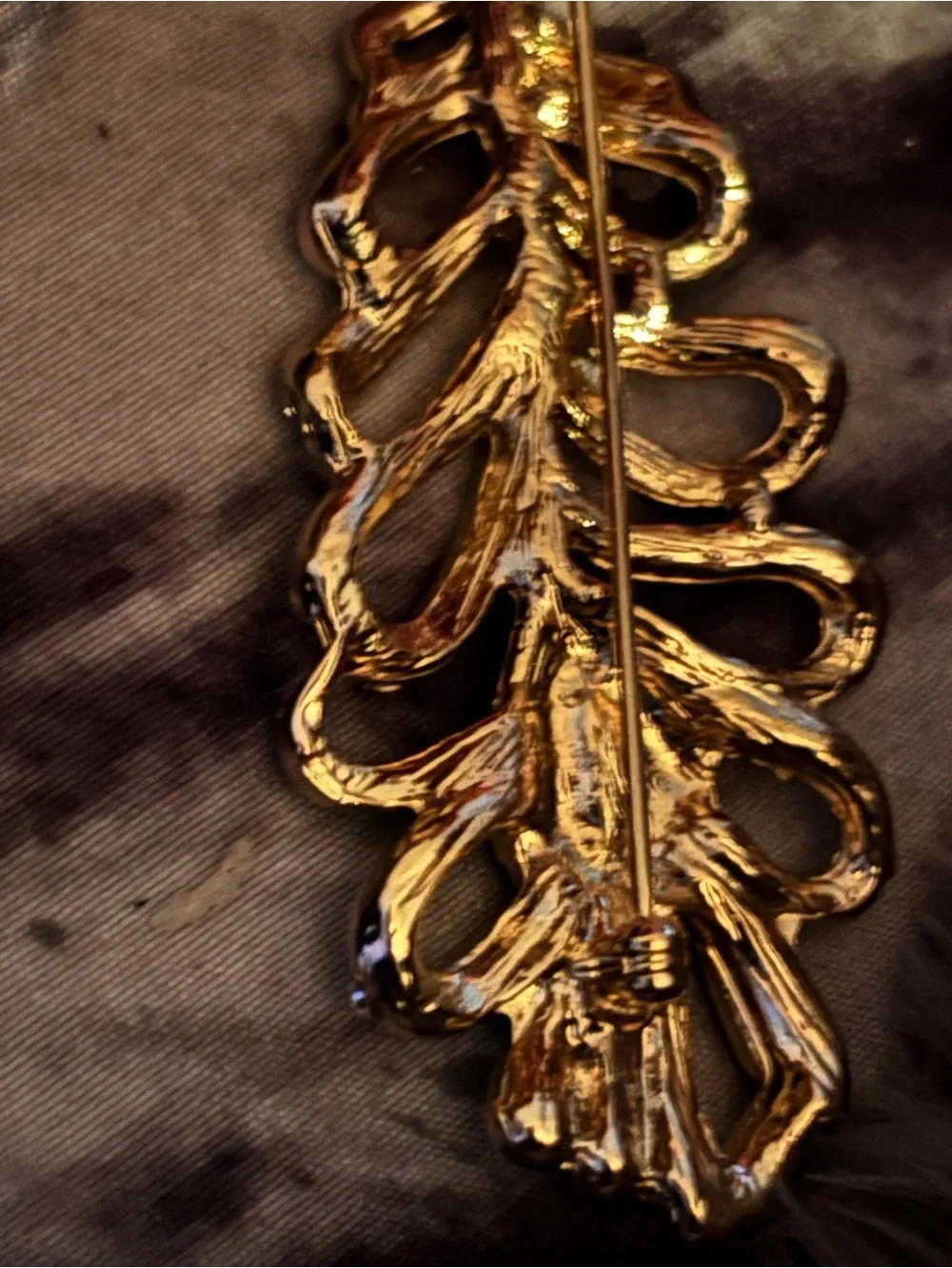 Vintage KJL Kenneth Jay Lane Rhinestone Feather Brooch